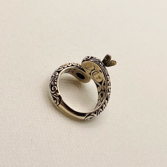 EUC Devata Sterling Silver & 18k Gold Dragonfly Wrap Ring w/ Red Garnet Stone - Picture 14 of 17